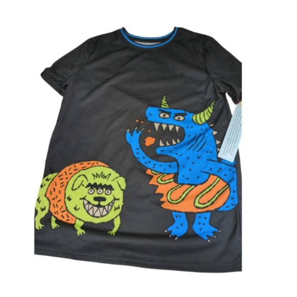 Cat & Jack Pajamas short sleeve shirt pants XXL 16/18 boys gray blue monsters - Picture 3 of 3